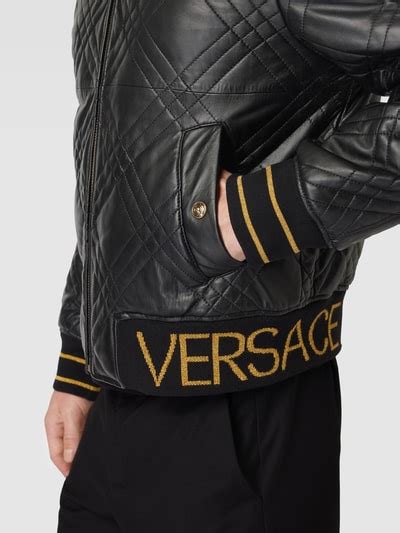 Versace Jeans Couture Lederjacke in Steppoptik (black) online 